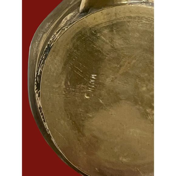 Chinese Brass Silk Iron-Dragon Relief-Painted Enamel Handle-Antique-Charcoal - Picture 6 of 8